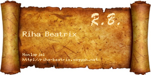 Riha Beatrix névjegykártya